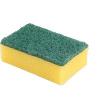 Confezione da 16 spugne abrasive Spontex con protezione antigrasso per la pulizia e il lavaggio dei piatti, codice 7724483, giallo/verde