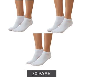 30 Paar Damen Sneaker-Socken mit 90 DEN blickdichte & wärmende Baumwoll-Socken Weiß
