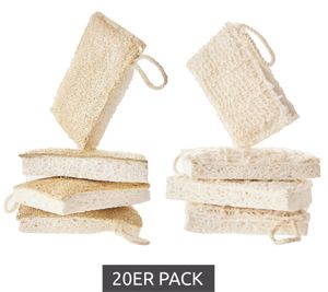 20er Pack Saugstarker Swuper Spülschwamm nachhaltiger Schwamm Putzmittel aus Luffa oder Baumwolle Beige/Weiß