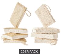 20er Pack Saugstarker Swuper Spülschwamm nachhaltiger Schwamm Putzmittel aus Luffa oder Baumwolle Beige/Weiß