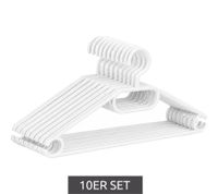 10er Set Haushalt International Kleider-Bügel mit rutschfester Oberfläche Garderoben-Bügel 8744838 Schwarz oder Weiß