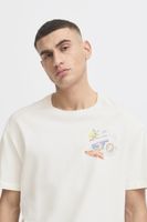 klassisches SOLID SDPavan Herren T-Shirt mit Print Shirt 21108601 Beige oder Weiß