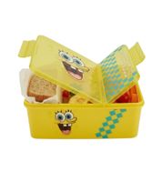 SpongeBob Schwammkopf Brotdose Brot-Aufbewahrungsbox ca. 1,4 Liter Lunchbox mit Patrick Star-Motiv in Rosa/Blau oder mit SpongeBob-Motiv Gelb