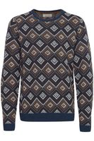 Pull BLEND classique pour homme, col rond en maille fine, référence 20715873, beige foncé, bleu ou beige clair