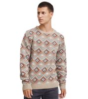 Pull BLEND classique pour homme, col rond en maille fine, référence 20715873, beige foncé, bleu ou beige clair