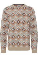 Pull BLEND classique pour homme, col rond en maille fine, référence 20715873, beige foncé, bleu ou beige clair