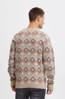 Pull BLEND classique pour homme, col rond en maille fine, référence 20715873, beige foncé, bleu ou beige clair