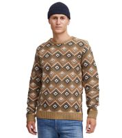 Pull BLEND classique pour homme, col rond en maille fine, référence 20715873, beige foncé, bleu ou beige clair