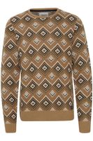 Pull BLEND classique pour homme, col rond en maille fine, référence 20715873, beige foncé, bleu ou beige clair