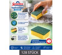 Spontex Pot Scourers 128-Pack Value Pack with Anti-Grease Protection – Cleaning & Dishwashing Sponges (7724483) – Yellow/Green