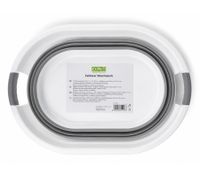 Panier à linge pliable DR Home Division, 26 litres, gain de place, avec poignées, 9941079, gris/blanc