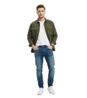 Jean 2Y Premium pour homme, style décontracté, effet usé moderne, porte-clés inclus, bleu