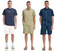 Short homme SOLID SDLiam en seersucker classique avec étiquette, modèle décontracté 21108637, vert, blanc ou bleu
