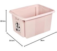 Caja de almacenamiento keeeper Karolina Peppa Pig, Paw Patrol, Stitch o Minnie Mouse con tapa, apilable, 15 L, transparente, azul o rosa