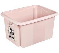 Caja de almacenamiento keeeper Karolina Peppa Pig, Paw Patrol, Stitch o Minnie Mouse con tapa, apilable, 15 L, transparente, azul o rosa