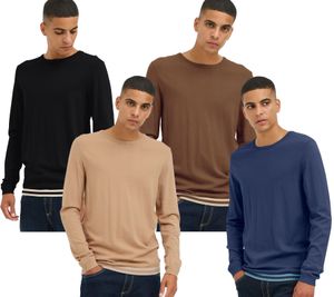 Pull BLEND classique pour homme, col rond, maille fine, réf. 20717260, noir, marron, bleu ou beige