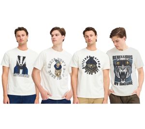 klassisches BLEND Herren T-Shirt mit Rundhals Shirt auch in großen Größen mit verschiedenen Prints 20717344 in Weiß