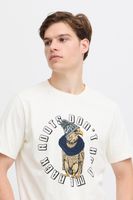 klassisches BLEND Herren T-Shirt mit Rundhals Shirt auch in großen Größen mit verschiedenen Prints 20717344 in Weiß