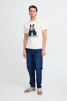 klassisches BLEND Herren T-Shirt mit Rundhals Shirt auch in großen Größen mit verschiedenen Prints 20717344 in Weiß