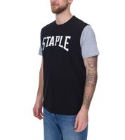 STAPLE Herren Baumwoll-Shirt mit Rücken- oder Frontprint T-Shirt Rundhals-Shirt Weiß, Schwarz oder Olivgrün