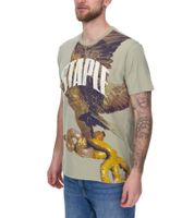 STAPLE Herren Baumwoll-Shirt mit Rücken- oder Frontprint T-Shirt Rundhals-Shirt Weiß, Schwarz oder Olivgrün