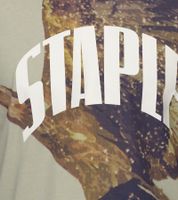STAPLE Herren Baumwoll-Shirt mit Rücken- oder Frontprint T-Shirt Rundhals-Shirt Weiß, Schwarz oder Olivgrün