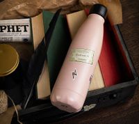 Harry Potter Isolierflasche Back to Hogwarts oder Hogwarts Express 500 ml Edelstahl Trinkflasche Thermoflasche im magischen Design Rosa oder Grau