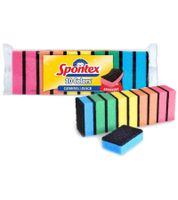 10er Pack Spontex Topfreiniger mit Anti-Fett Schutz Reinigungsschwamm Spül-Schwamm 9891899 Bunt/Grün