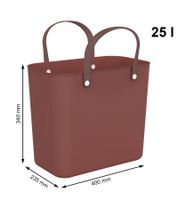 Nachhaltige Rotho Multibag ALBULA 25L Ocean-Bound Plastic Tragetasche Einkaufskorb 7670987 Rot
