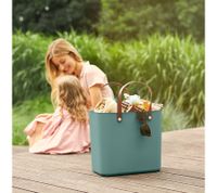 Sac de courses Rotho Multibag ALBULA 25L en plastique recyclé issu des océans - 7779735 Vert gui / Marron