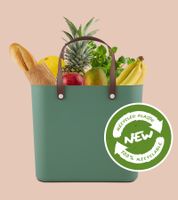 Sac de courses Rotho Multibag ALBULA 25L en plastique recyclé issu des océans - 7779735 Vert gui / Marron