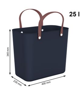 Nachhaltige Rotho Multibag ALBULA 25L Ocean-Bound Plastic Tragetasche Einkaufskorb 9082899 Dunkelblau