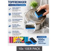 100er Sparpack Spontex Topfreiniger mit Anti-Fett Schutz Reinigungsschwamm Spül-Schwamm 9891899 Bunt/Grün