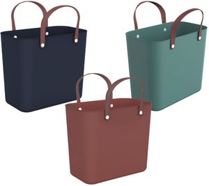 Nachhaltige Rotho Multibag ALBULA 25L Ocean-Bound Plastic Tragetasche Einkaufskorb Rot, Grün oder Blau