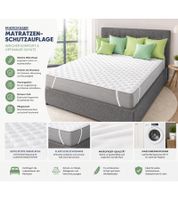 HOME IDEAS Mikrofaser-Matratzen-Schutzauflage mit 4 Spanngummis Schutz-Bezug passend für Matratzengrößen 90x190cm bis 100x200cm 9983638 Weiß