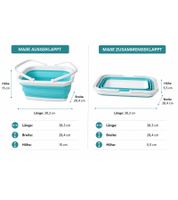 Faltbarer DR Home Division Wäschekorb 16 Liter Platzsparender Wäschebehälter mit Griffen 9942684 Blau/Weiß