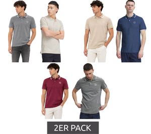 2er Pack klassisches BLEND Herren Poloshirt aus Baumwolle Shirt 20718756 Grau/Beige, Beige/Blau oder Rot/Grau