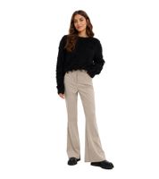 modische Damen Hose Stoff-Hose Schlag-Hose mit weitem Bein 914072 Beige