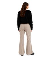 modische Damen Hose Stoff-Hose Schlag-Hose mit weitem Bein 914072 Beige
