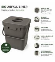 Bio-Abfall-Eimer 5 Liter mit Tragehenkel Mülleimer Haushalt 9977753 Grau 