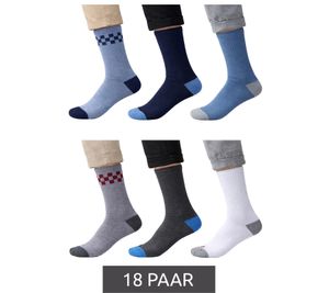 18 Paar SCOTCH & SODA Herren Terry-Crew-Socken Alltags-Strümpfe Baumwoll-Socken Größe 41-46 Business-Socken SS43491 in Navy/Blau/Hellblau oder Dunkelgrau/Grau/Weiß