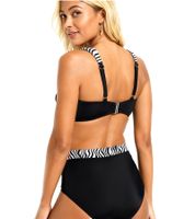 zeitloses Damen Bikini-Set zweiteiliger Minimizer mit gepolsterten Trägern Bademode E-Körbchen 914316 Schwarz/Weiß