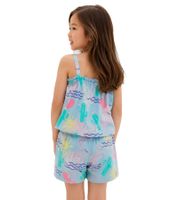 Praktisches 2-teiliges Set für Mädchen bestehend aus Top und kurzer Hose aus reiner Bio-Baumwolle Overall-Set 908598 Blau/Bunt