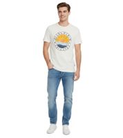 klassisches BLEND BHBammer Herren T-Shirt mit Rundhals Shirt 20715927-110602 Weiß