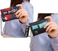 Sex Pistols Punkrock-Band Portemonnaie mit Logo-Schriftzug Geldbeutel Blau/Rot oder Schwarz/Blau