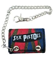 Sex Pistols Punkrock-Band Portemonnaie mit Logo-Schriftzug Geldbeutel Blau/Rot oder Schwarz/Blau