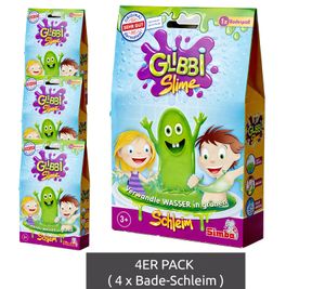 4er Pack GLIBBI Slime Bade-Schleim Magischer Badezusatz für Kinder ab 3 Jahren Badespielzeug & Spaßbad 150 g Grün 