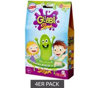 Lot de 4 Slime Bain GLIBBI, Slime Magique pour le Bain, Additif Magique pour le Bain, Jouet de Bain Amusant pour les Enfants de 3 Ans et Plus, 150 g, Vert