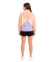 Pull Troyer pour fille, col montant, pull du quotidien 925305 Rose/Beige/Violet