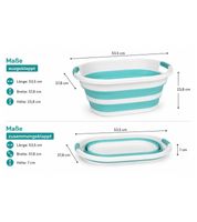 Foldable Laundry Basket (26 Liters) – Space-Saving Laundry Bin with Handles in Gray/White or Blue/White